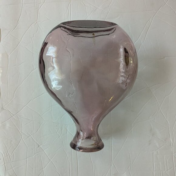 Vintage Hand Blown Glass Bottle Vase Purple Rose Gold Pink Spanish Bottle Boho - Picture 5 of 11